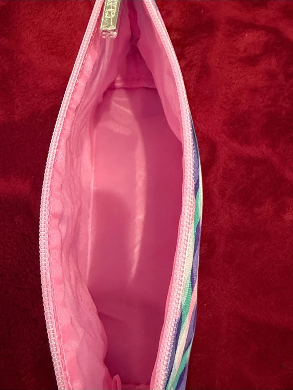 Clinique Geometric Hexagon Print Makeup Bag - Pink, Purple, Mint Cosmetic Girls